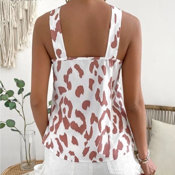 NWOT SHEIN Pink and Orange Halter Graphic Tank Top - Picture 2 of 5